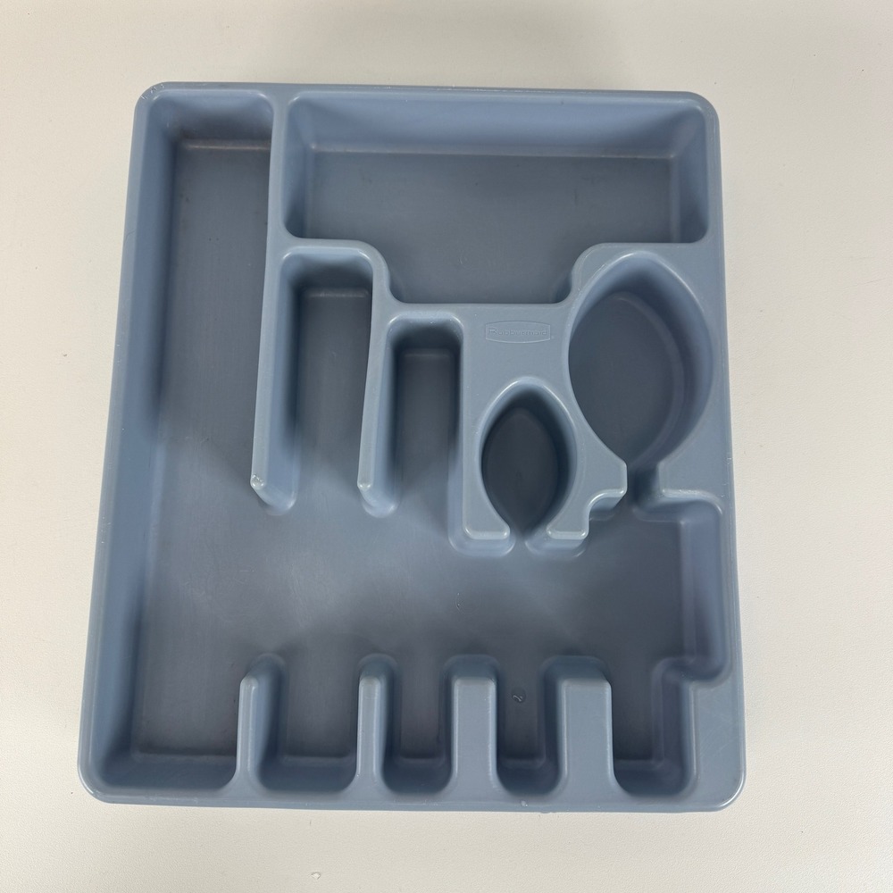 Rubbermaid Silverware Drawer Organizer Tray Blue Plastic 5 Section 2922